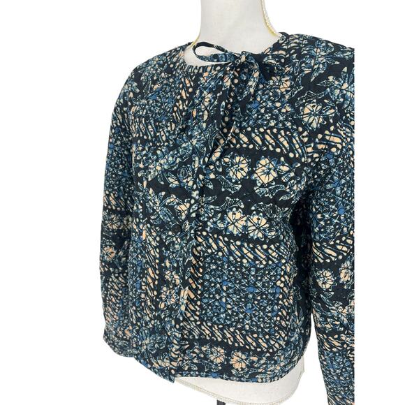 Ulla Johnson Seema Bandana Copped Jacket In Azure - Picture 8 of 11